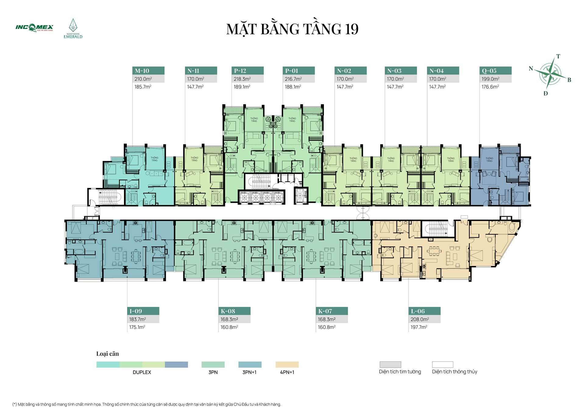 Mặt bằng tầng 19 dự án An Bình Homeland Hà Đông